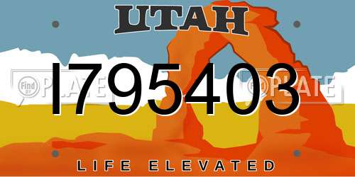 I795403 Utah License Plate
