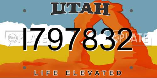 I797832 Utah License Plate