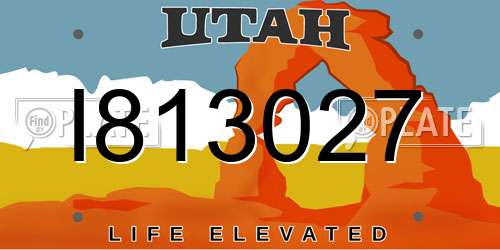 I813027 Utah License Plate