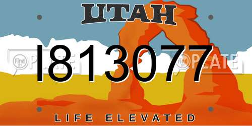 I813077 Utah License Plate
