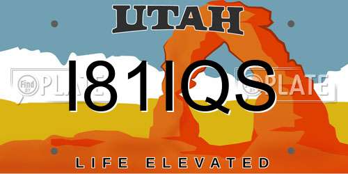 I81IQS Utah License Plate