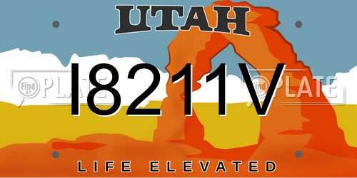 I8211V Utah License Plate