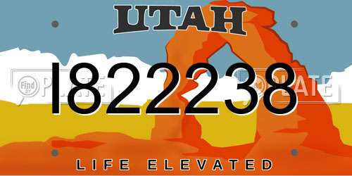I822238 Utah License Plate
