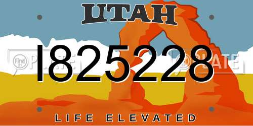 I825228 Utah License Plate