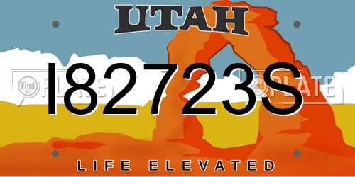 I82723S Utah License Plate