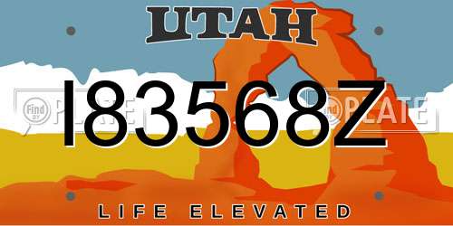 I83568Z Utah License Plate