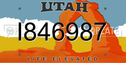 I846987 Utah License Plate