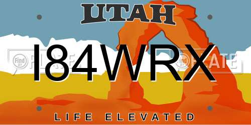 I84WRX Utah License Plate