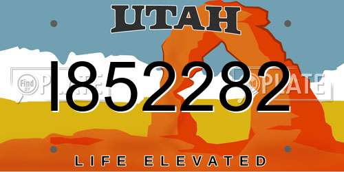 I852282 Utah License Plate