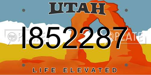 I852287 Utah License Plate