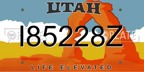 I85228Z Utah License Plate