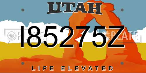 I85275Z Utah License Plate