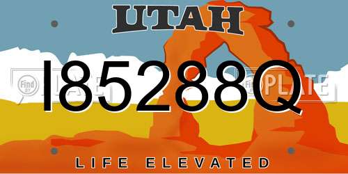 I85288Q Utah License Plate