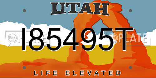 I85495T Utah License Plate