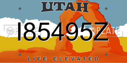 I85495Z Utah License Plate