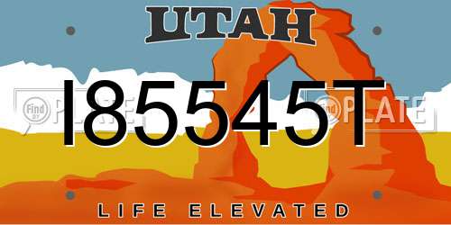 I85545T Utah License Plate
