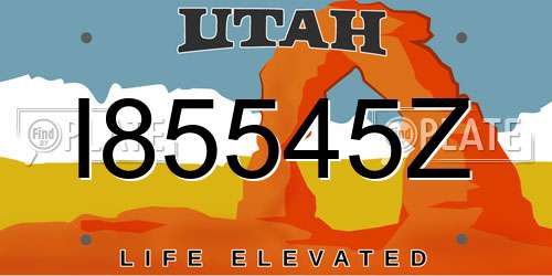 I85545Z Utah License Plate
