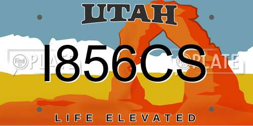 I856CS Utah License Plate