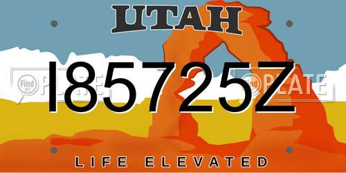 I85725Z Utah License Plate