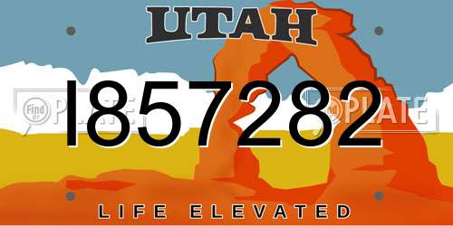I857282 Utah License Plate
