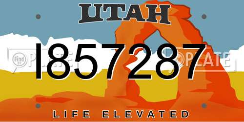 I857287 Utah License Plate