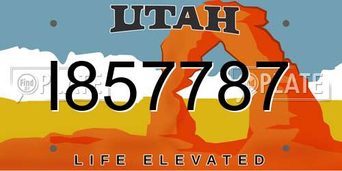 I857787 Utah License Plate