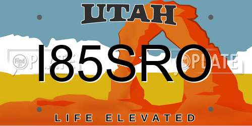 I85SRO Utah License Plate