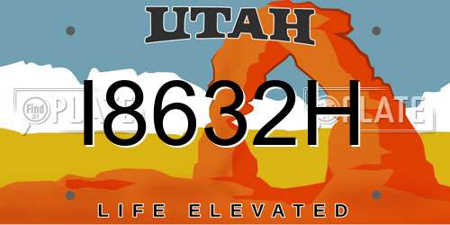 I8632H Utah License Plate