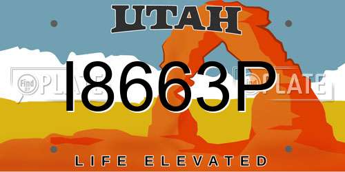 I8663P Utah License Plate