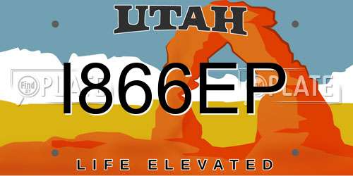 I866EP Utah License Plate
