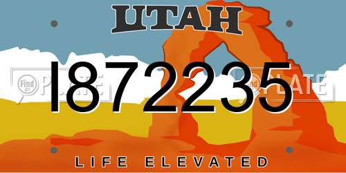 I872235 Utah License Plate