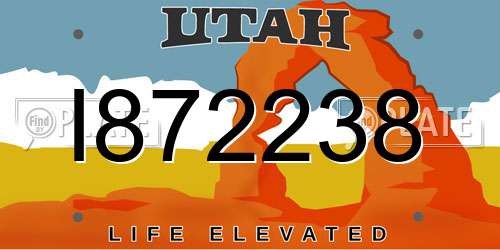 I872238 Utah License Plate