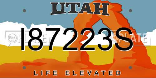 I87223S Utah License Plate