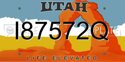 I87572Q Utah License Plate