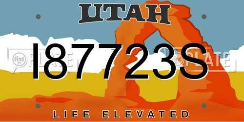 I87723S Utah License Plate