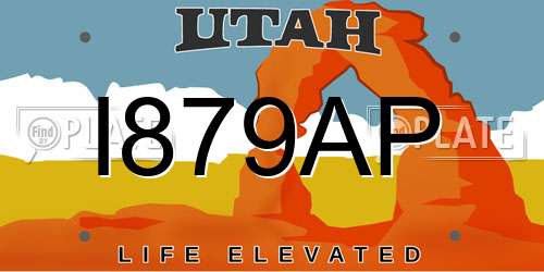 I879AP Utah License Plate