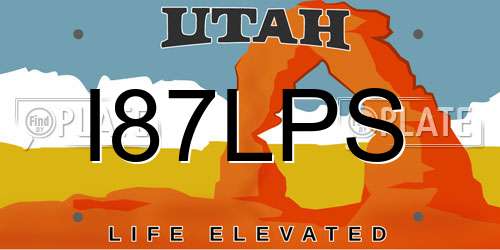 I87LPS Utah License Plate