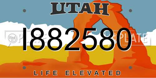I882580 Utah License Plate