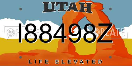 I88498Z Utah License Plate