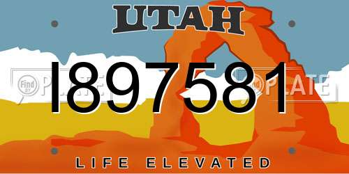 I897581 Utah License Plate