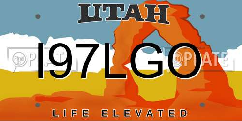 I97LGO Utah License Plate