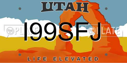 I99SFJ Utah License Plate