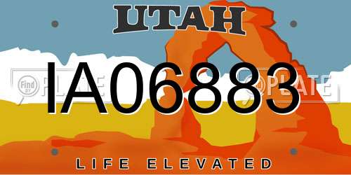 IA06883 Utah License Plate