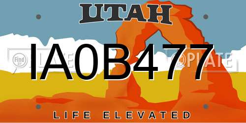 IA0B477 Utah License Plate