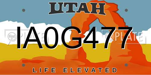 IA0G477 Utah License Plate