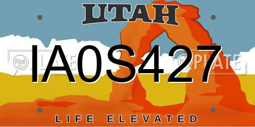 IA0S427 Utah License Plate