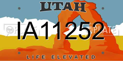 IA11252 Utah License Plate