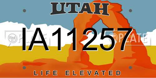 IA11257 Utah License Plate