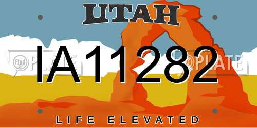 IA11282 Utah License Plate