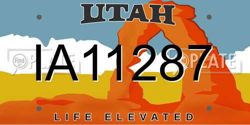 IA11287 Utah License Plate